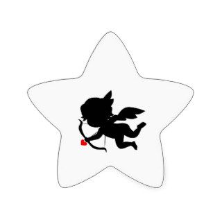 Cute Cupid Silhouette Star Sticker