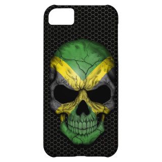 Jamaican Flag Skull on Steel Mesh Graphic Cover For iPhone 5C