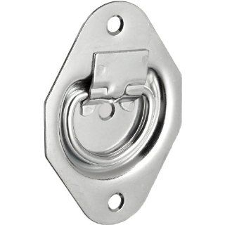 Monroe Steel Recessed Pull Handle, Round Grip with Ring Handle, Zinc Plated Finish, 3 1/2" Mounting Hole Center to Center, 3/8" Projection, Silver Color (Pack of 5)