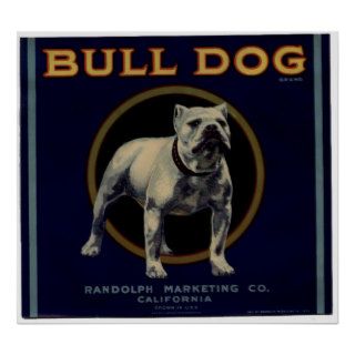 Vintage Old Bulldog Fruit Crate Labels Print
