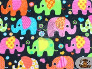 Fleece Fabric Printed *FANCY ELEPHANT*/ 58" W / Sold by the yard N 461