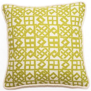 Yellow/ Beige Lattice Pattern 18 inch Throw Pillow Throw Pillows