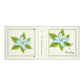 Stargazer lily light blue wedding custom binder