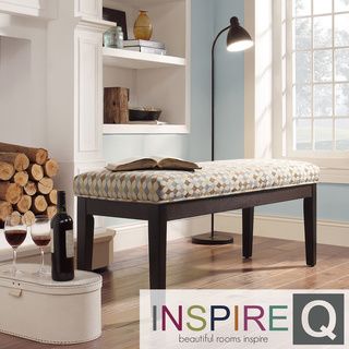 INSPIRE Q Chelsea Geometric Fabric Cushioned 52 inch Bench INSPIRE Q Benches