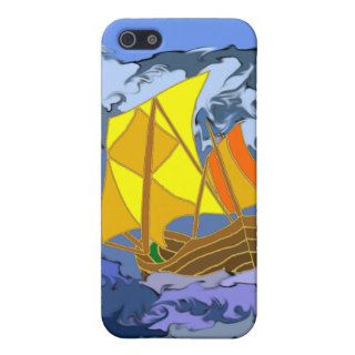 Sail boat on stormy seas iphone4 skin covers for iPhone 5