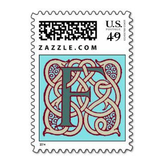 Celtic Knot letter initial monogram F Stamp