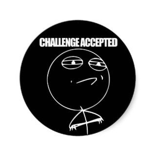 Challenge Accepted Round Stickers