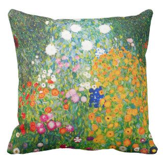 Gustav Klimt Flower Garden Pillow