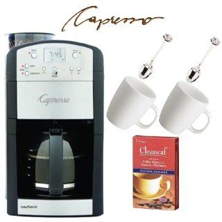 Capresso 46405 464.05 Coffeeteam Gs 10 cup Digital Coffeemaker With Conical Burr Grinder Plus Two (2) Coffee Mugs Kitchen & Dining