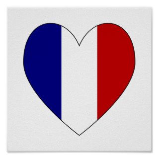 French Flag Heart Valentine 1 Poster