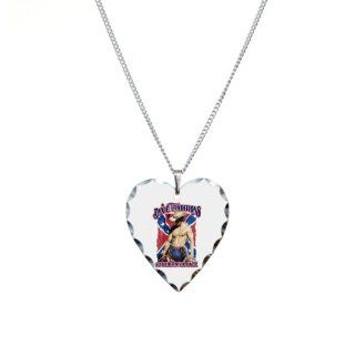 Necklace Heart Charm Dixie Traditions Southern Six Pack On Rebel Flag Pendant Necklaces Jewelry