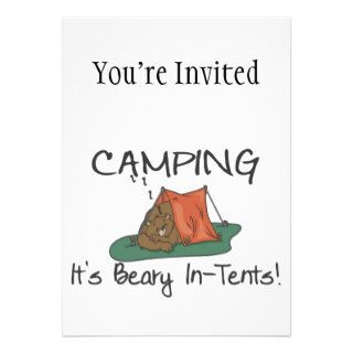 Camping Is Beary In Tents Invitation