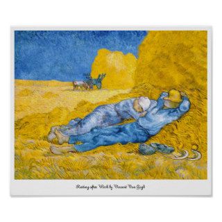 Resting after Work by Vincent Van Gogh Poster