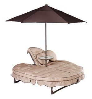 Living Accents Deluxe Orbit Lounge w/ Umbrella Stand and Side Table 77.2" L X 61" W X 13" H  Patio Dining Tables  Patio, Lawn & Garden