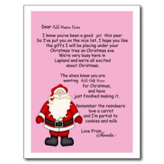 Letter Santa Postcard