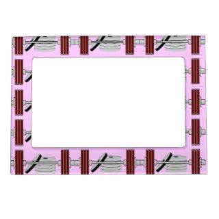 Bodybuilding Weight Bar Sport Athlete Lifter Pink Magnetic Picture Frames
