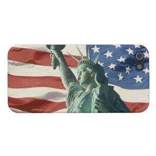 Custom American Flag USA Statue of Liberty Snap On Cell Phone Cover Case Skin for iPhone 5 Models Cell Phones & Accessories
