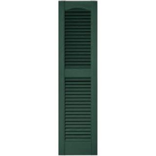 Builders Edge 12 in. x 48 in. Louvered Vinyl Exterior Shutters Pair in #028 Forest Green 010120048028