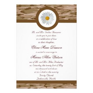Brown Camo Wedding Invitation