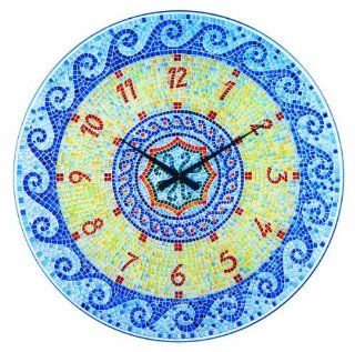 Blue Mosaic Wall Clock  