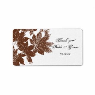 Maple Leaf Stamp Wedding Thank You Label