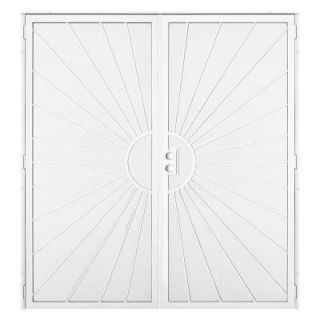 Unique Home Designs Solana 72 in. x 80 in. White Double Outswing Security Door SDR06100721048