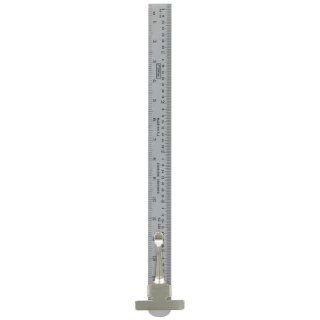 Fowler 52 380 100 Pocket Steel Inch/Metric Series Rule, 1mm /64ths Graduation Interval, 6" L x 0.470" W x 0.021" Thick Construction Rulers
