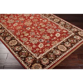 Hand knotted Monument Red Wool Rug (2' x 3') Surya Accent Rugs