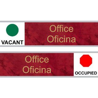 Office Engraved Bilingual Sign EGRB 485 SLIDE GLDonPTWN Wayfinding  Business And Store Signs 