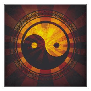 Vintage Yin Yang Symbol Print