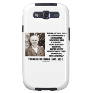 Thomas Edison Results Invention Pure Simple Quote Samsung Galaxy SIII Cover