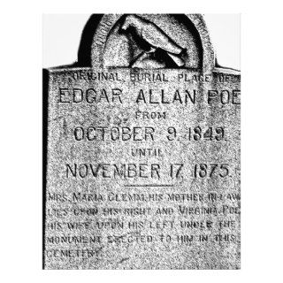 Edgar Allan Poe Tombstone. Creepy Halloween Images Letterhead Template