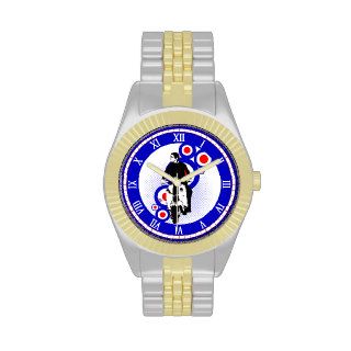 Fashionable retro style mod and scooter inspired wristwatches