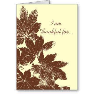 Leaf Print Happy Thanksgiving Cards