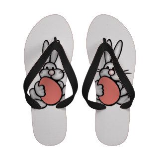 Bunny with Coral Pink Egg Sandals