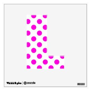 Hot Pink & White Polkadot Letter L Wall Decal