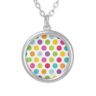 Colorful Polka Dots Pendant Necklace Jewelry Retro