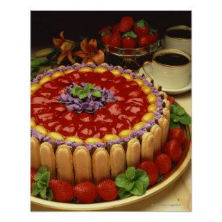 Strawberry lady finger cake posters