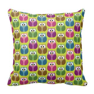 Cute Owl Cartoon Pattern Pillows