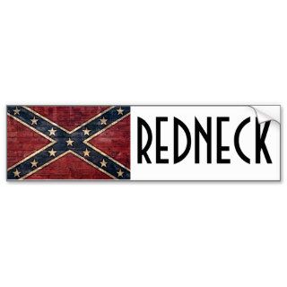 Redneck Brick Wall Confederate Flag Bumper Sticker
