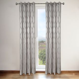 Annabelle Grey 54x84 Panel Pair Annabelle Grey Faux Silk Grommet Top 84 inch Curtain Panel Pair Grey Size 54 x 84