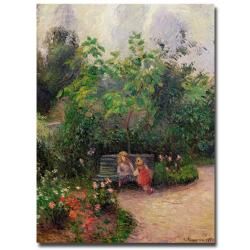 Camille Pissarro 'Gardern at the Hermitage Pontoise 1877' Canvas Art Trademark Fine Art Canvas