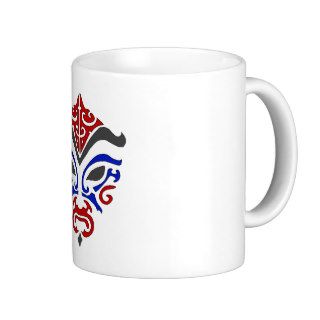 Tribal Style Red Kabuki Mask Coffee Mug