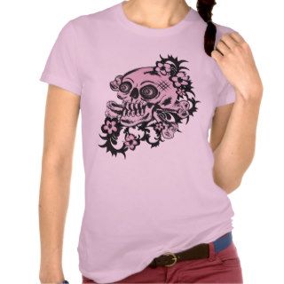 Pink Tattoo Skull T shirt