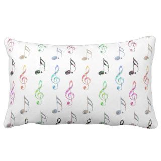 Vintage retro girly musical floral music notes throw pillow