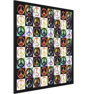 Peace Sign Mosaic Gallery Wrapped Canvas