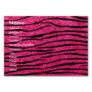 Hot pink glitter zebra stripes business card templates