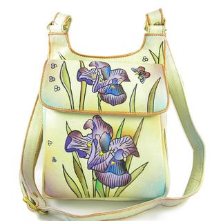 Hand Painted Cow Leather Crossbody Bag (India) Leather Bags