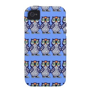 Funny Navy Blue Hipster Owl iPhone Light Blue Case iPhone 4/4S Cover