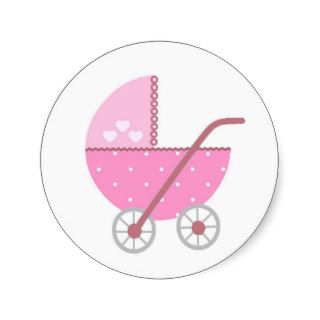Along Came A Carriage Baby Shower Envelope Sticker